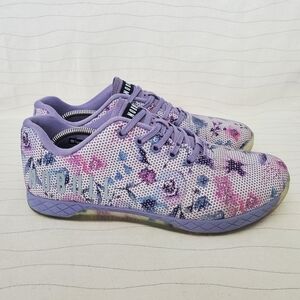 NoBull Womens Purple Watercolor Floral Lilac Trainer Shoes Sneakers Size 13.5